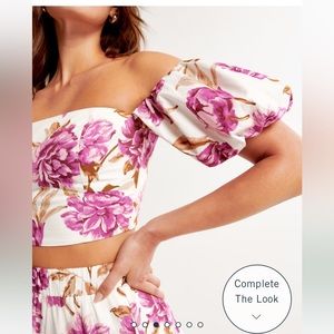 Abercrombie and fitch off the shoulder poplin top